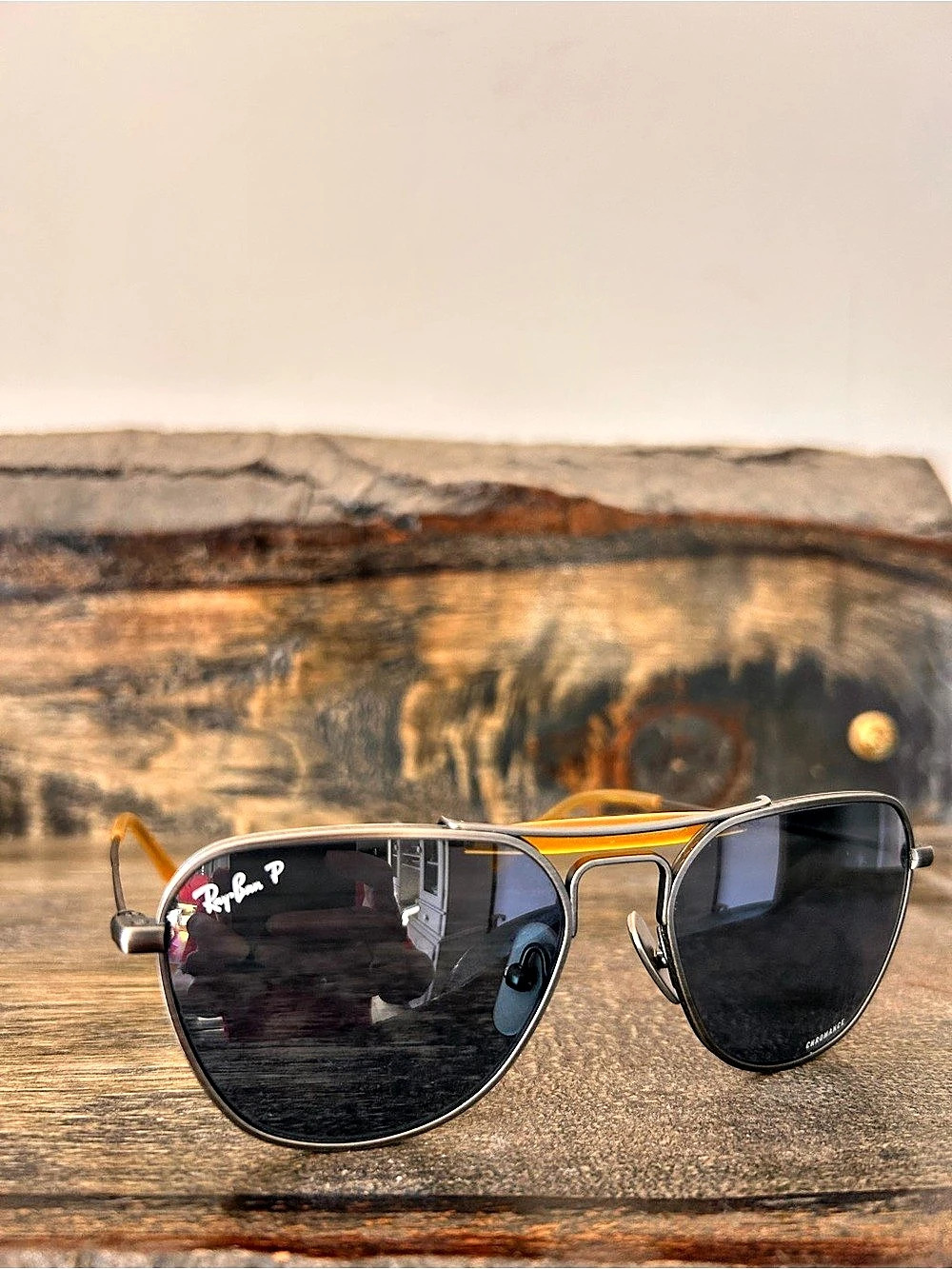 Ray-Ban Aviator Sunglasses
Titanium lightweight frame.